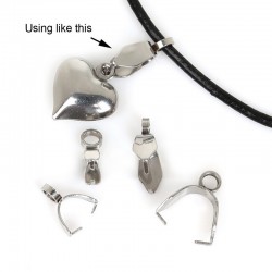 Stainless Steel Pendant Clasps Pinch Clip Bail