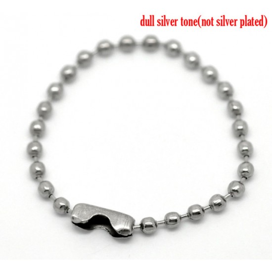 Silver Tone DIY Connector Clasp Ball Chains 