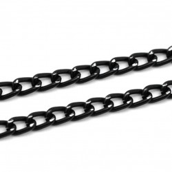 Lovely Black Links-Opened Curb Aluminum Chain