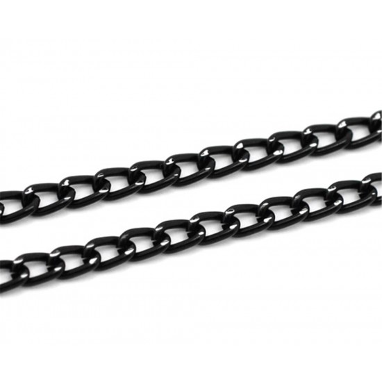 Lovely Black Links-Opened Curb Aluminum Chain