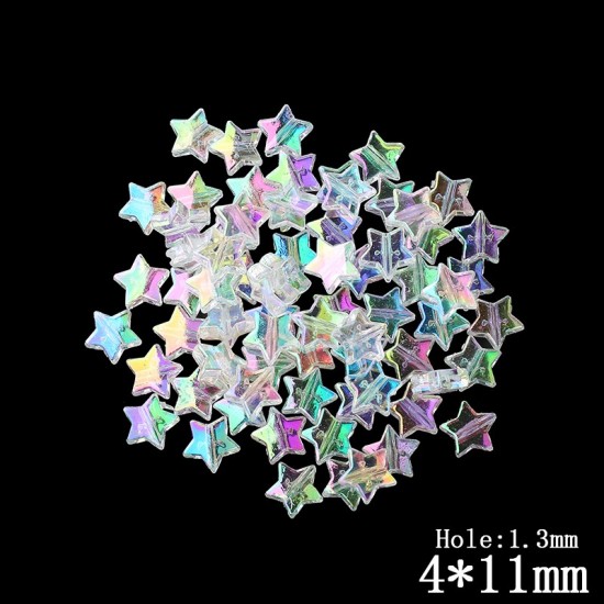 Transparent Rainbow Star Bead