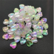 Transparent Rainbow Heart Bead