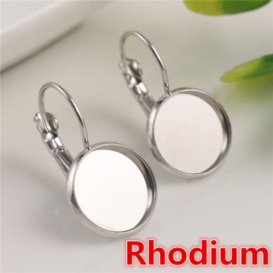 Cabochon Round Setting Earring Hooks