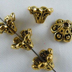 Gold Plated Flower Bead Caps