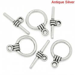 Tibetan Silver Toggle Clasps Ring