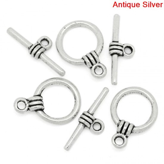 Tibetan Silver Toggle Clasps Ring