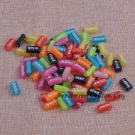 Colorful mixed with letter word Acrylic Spacer Beads