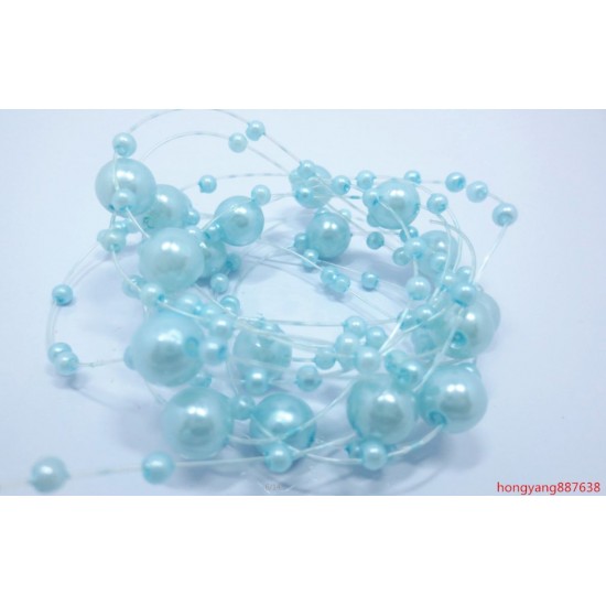 Blue fused pearl string