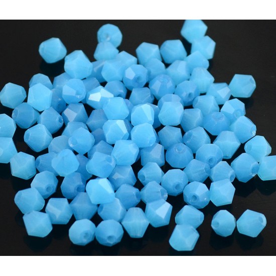 Blue Opaque bicone beads