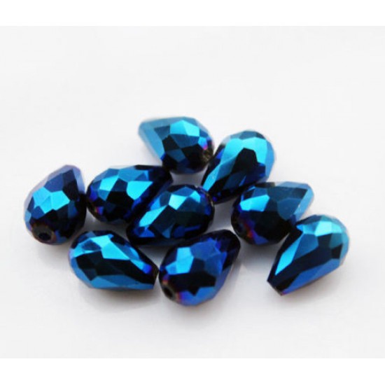 Blue crystal Teardrop Bead